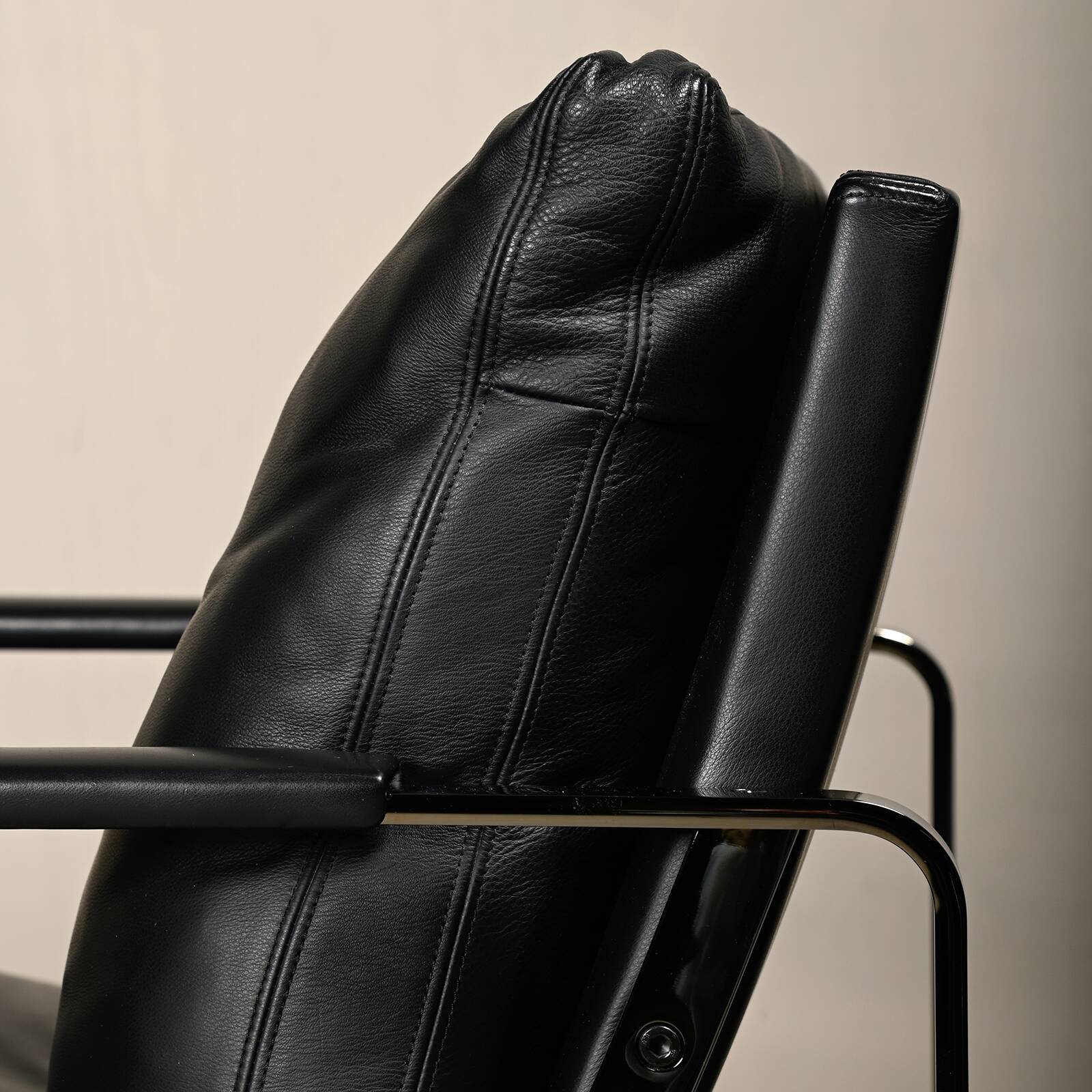 Preben Fabricius Black Leather Lounge Chairs Model 710, Walter Knoll
