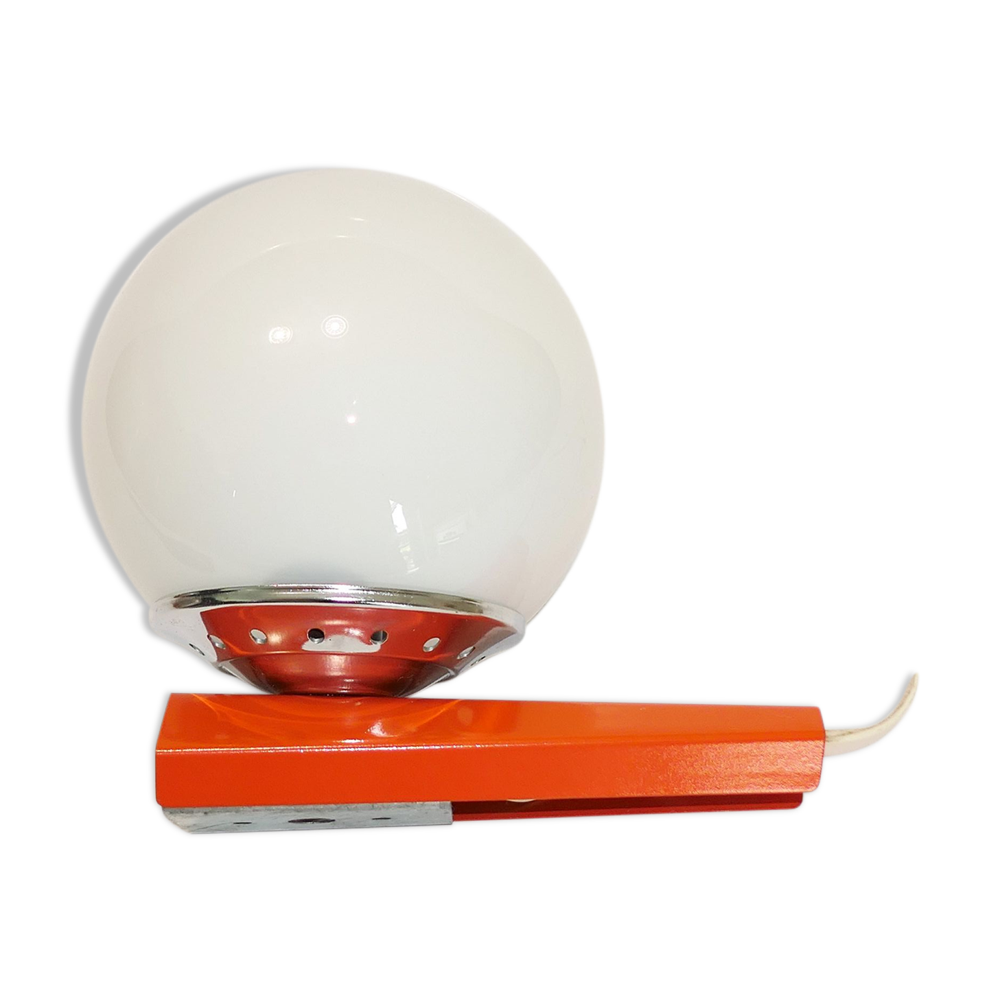 Applique Targetti Sankey Italy métal orange et globe en verre