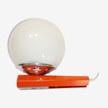 Applique Targetti Sankey Italy métal orange et globe en verre