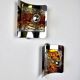 Pair of orange Murano Mazzega wall sconces, Italy, 1970s