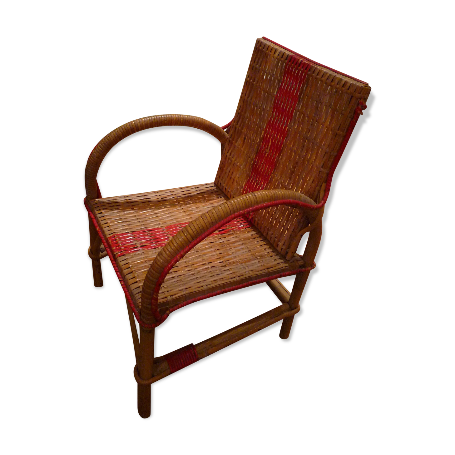 Fauteuil enfant en rotin vintage 60s
