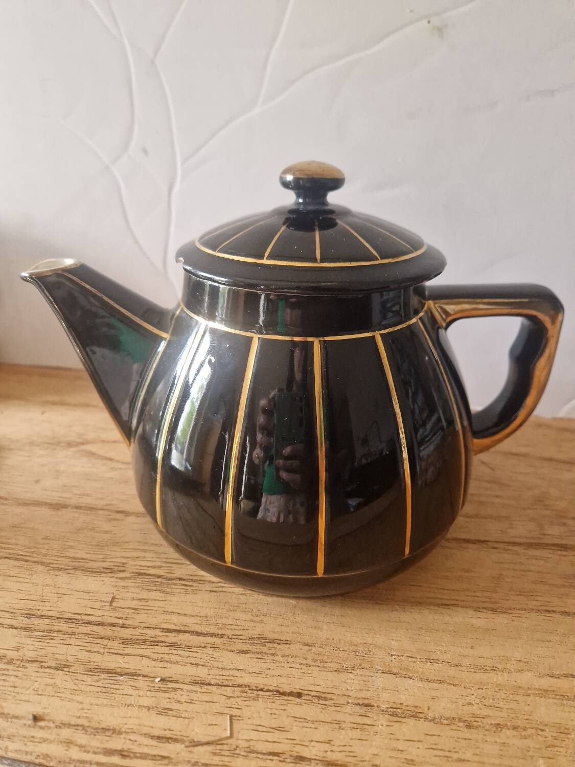 Cafetière vintage porcelaine à feu filtre alu Faience années 60 théière