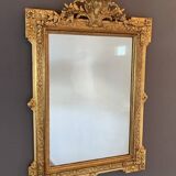 Miroir Doré En Bois Sculpté Style Louis XVI, XIXe Siècle