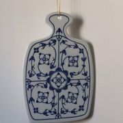 Small Winterling Indian Blue Strawflower Porcelain Board