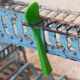 Old wall shelf - metal drainer with its original green patina