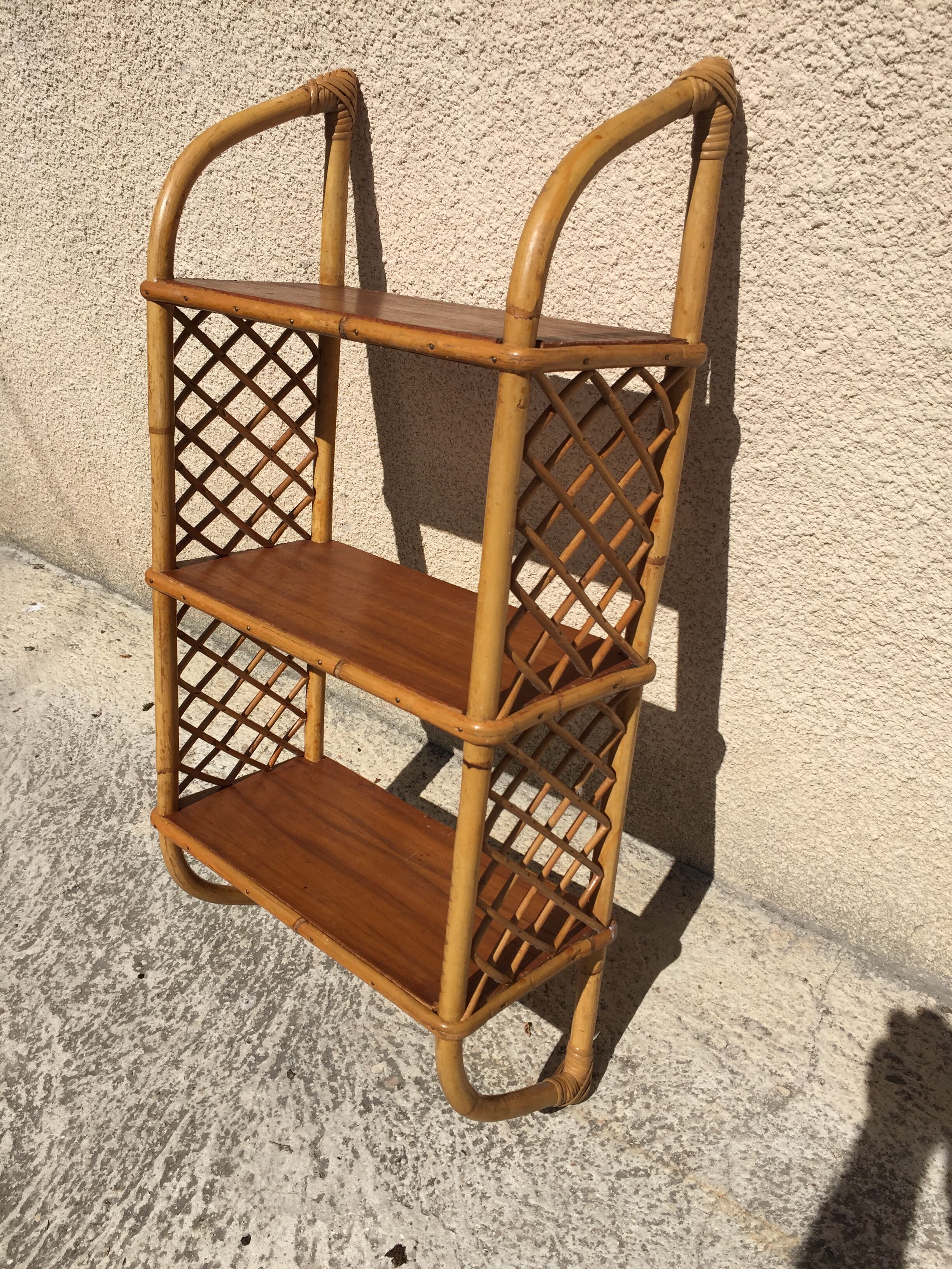 Vintage rattan shelf