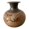 Cloisonné brass vase with floral motifs