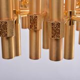 Golden chandelier by Angelo Brotto for Esperia Italia