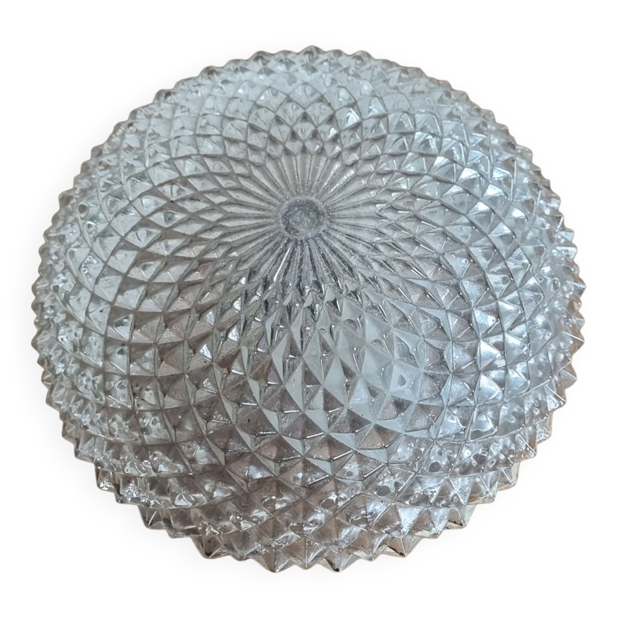 Vintage ceiling lamp "sea urchin", glass, 50s