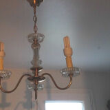 Brass and glass chandelier
