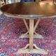 Winegrower's table in natural walnut wood diameter 101 cm