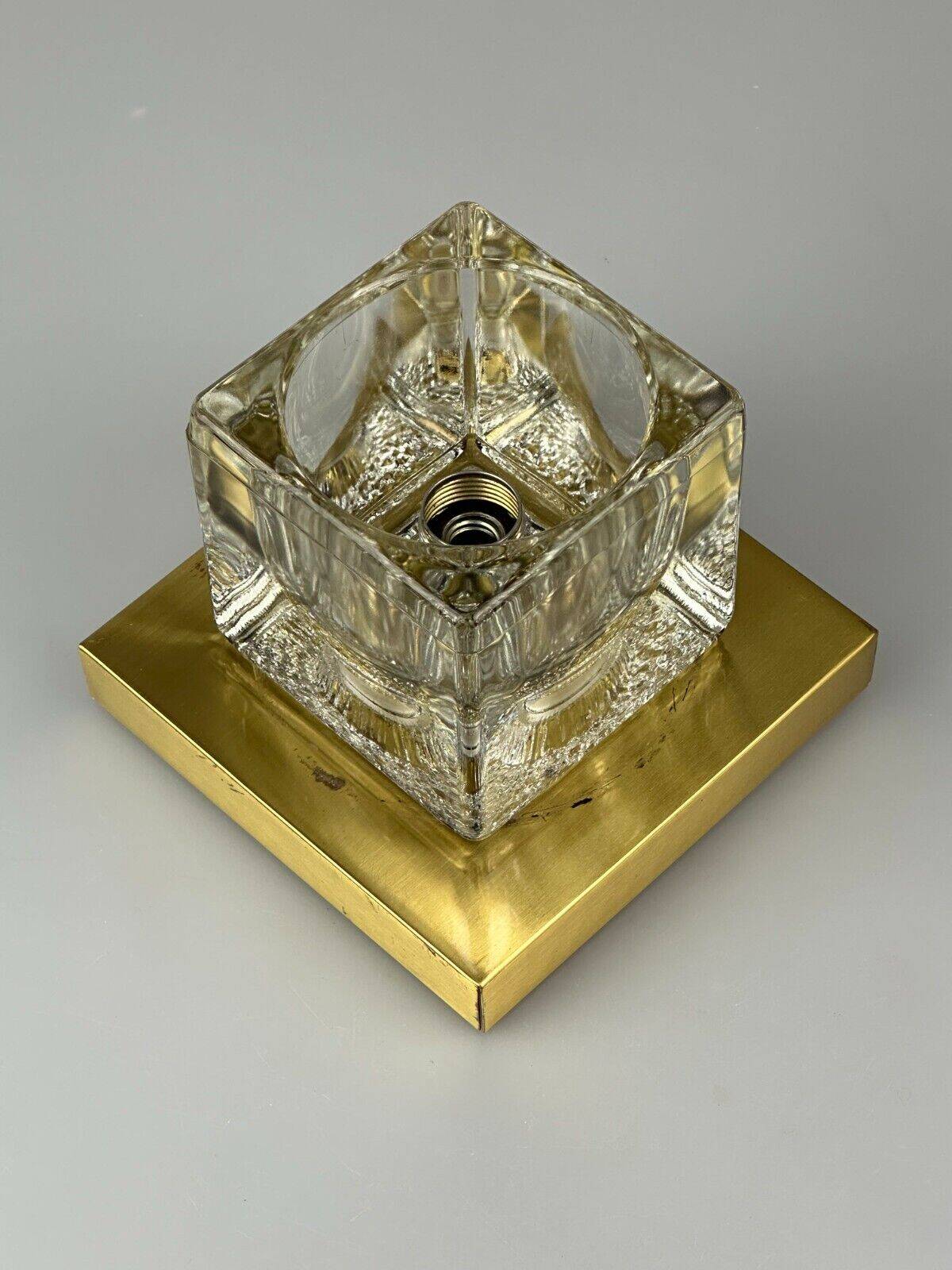 60s 70s Peill & Putzler Cube wall lamp ceiling lamp ice glass space design