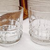 Pair of whisky glasses chiseled glass