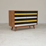 Buffet commode U453 jaune 8 tiroirs bois par Jiri Jiroutek pour Interier Praha 1960