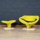 A 20thC RIBBON CHAIR & FOOTSTALL BY PIERRE PAULIN FOR ARTIFORT, FRANCE
