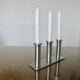 Bougeoir triple en acier inoxydable 1970