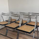 Set of 6 Italian chairs in chrome and cane.