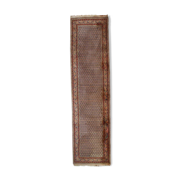 Vintage Indian Carpet Seraband handmade 74cm x 301cm 1970s, 1C813