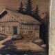 Pyrographed Alpine Table - Mid-Century Folk Art - Chalet Atmosphere