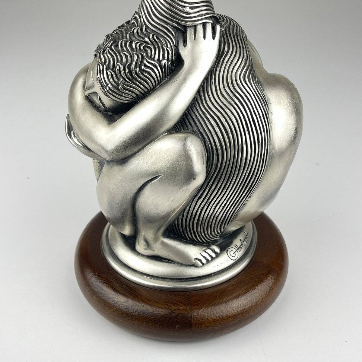Vintage silver table lamp man and woman by Ottaviani, Italy, 1970s.