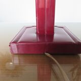 Lamp "the tanner" in burgundy leather 60s 70s