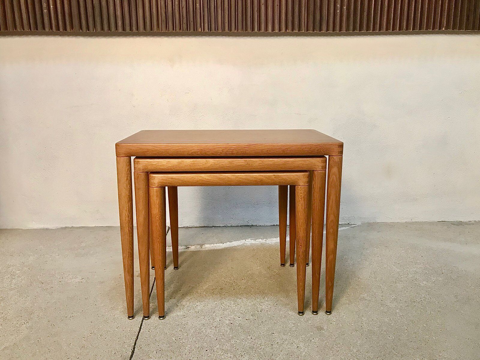 Nest of Tables in Oak Wood, Denmark 1960s, Set of 3