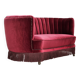 1970s, Danish 2-seater "Banana" sofa, original cherry-red velour.