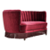 1970s, Danish 2-seater "Banana" sofa, original cherry-red velour.