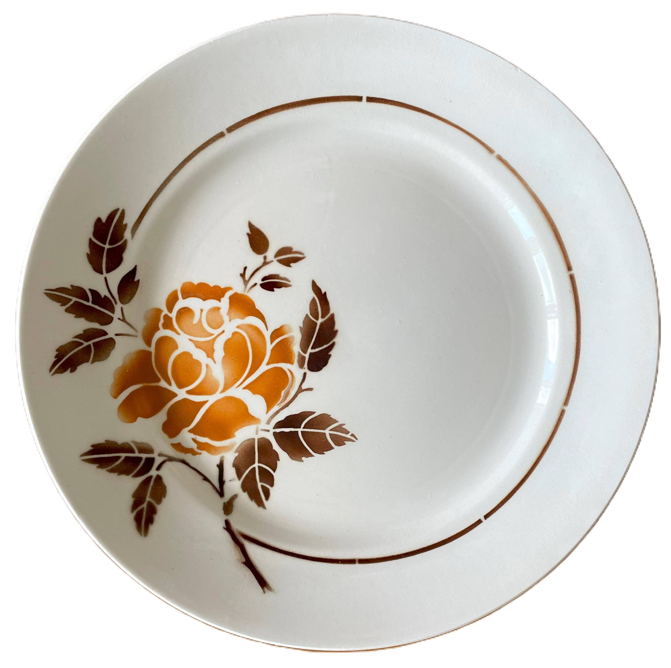 Antique earthenware serving dish from Saint-Amand (North)