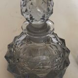Set of 2 bottles crystal and glass