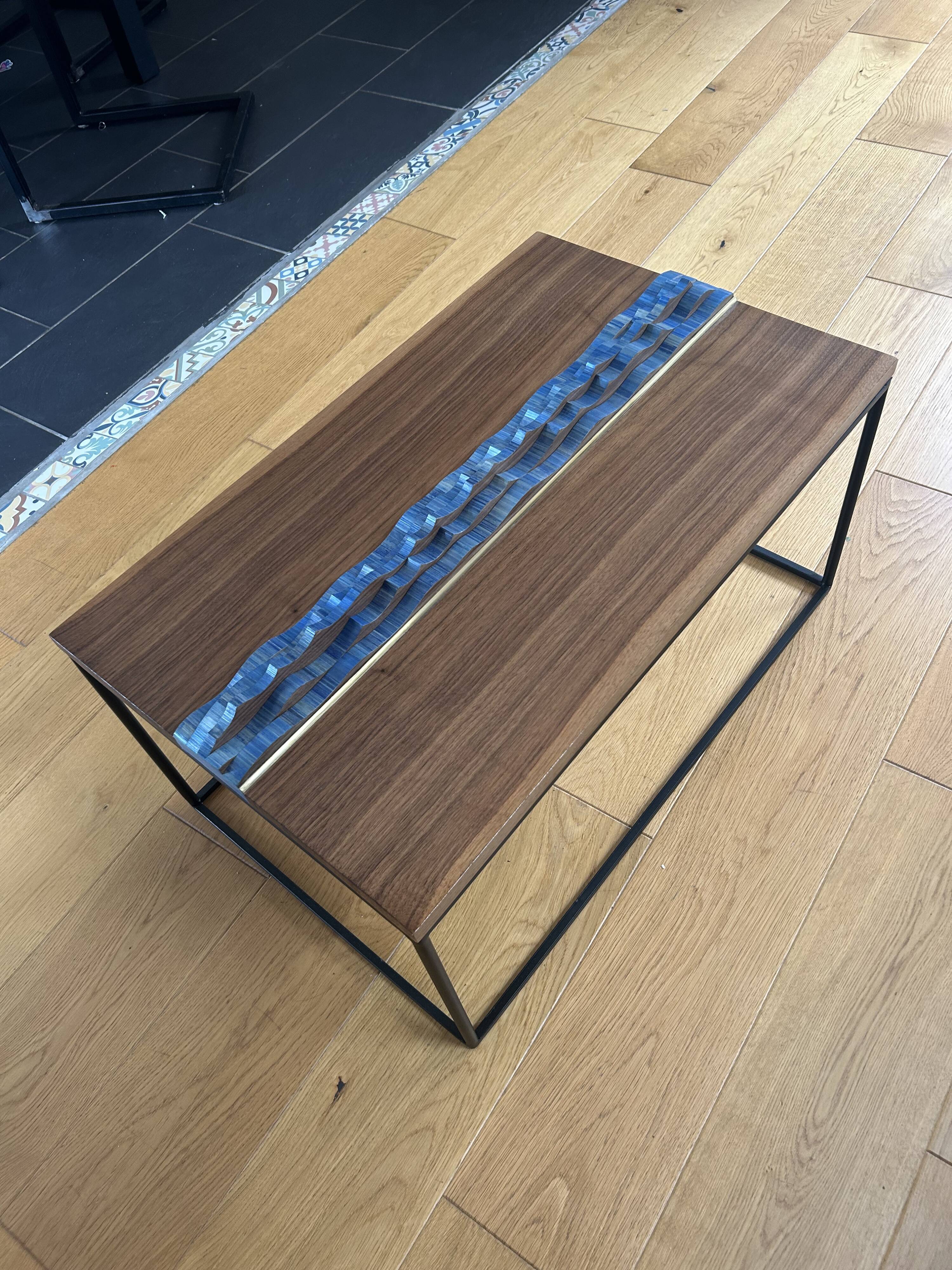 Walnut straw coffee table