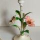Bouquet lamp to table in vintage painted sheet vinyl lampshade