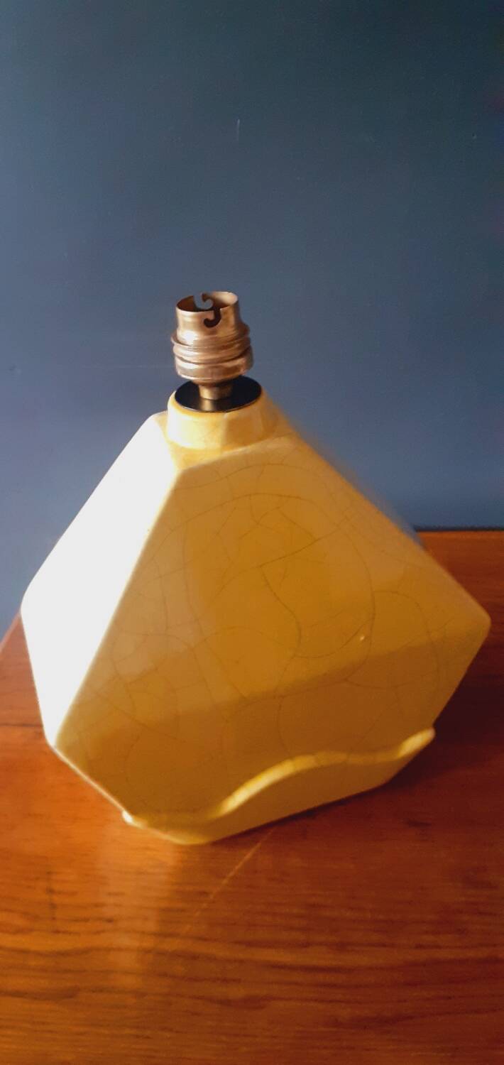 Vintage 50s cracked ceramic lamp