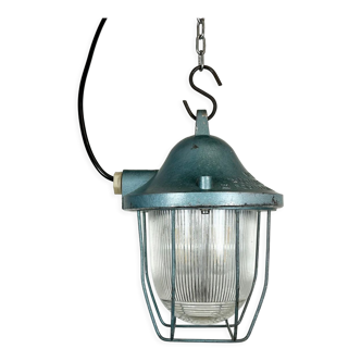 Blue Industrial Bunker Light from Polam Gdansk, 1970s