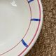 Basque salad bowl painted by hand blue and red