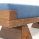 Bench in ash and glacier blue velvet. Contemporary.