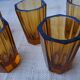 6 amber shot glasses