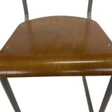Vintage school chair 1960s minimalist design wood and metal