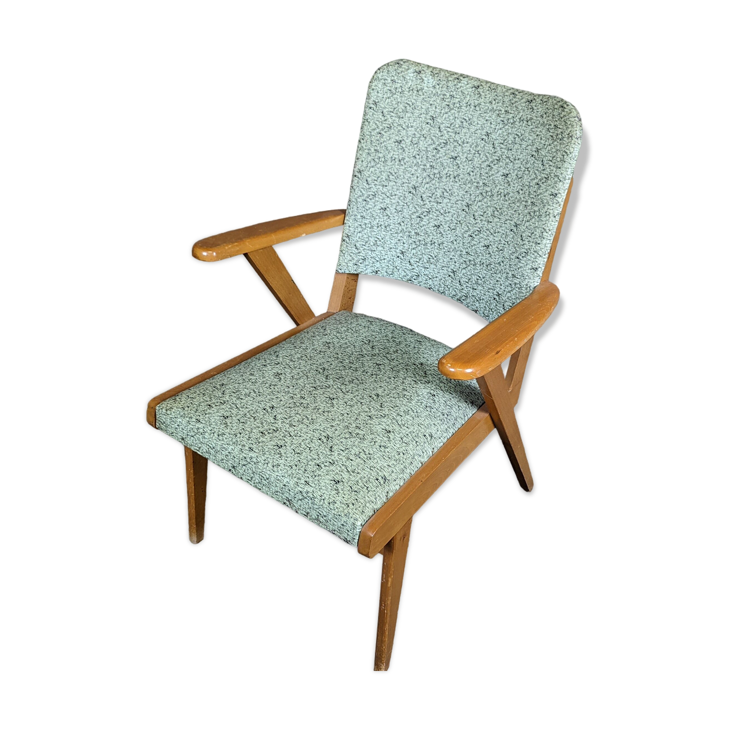 Scandinavian compass foot armchair