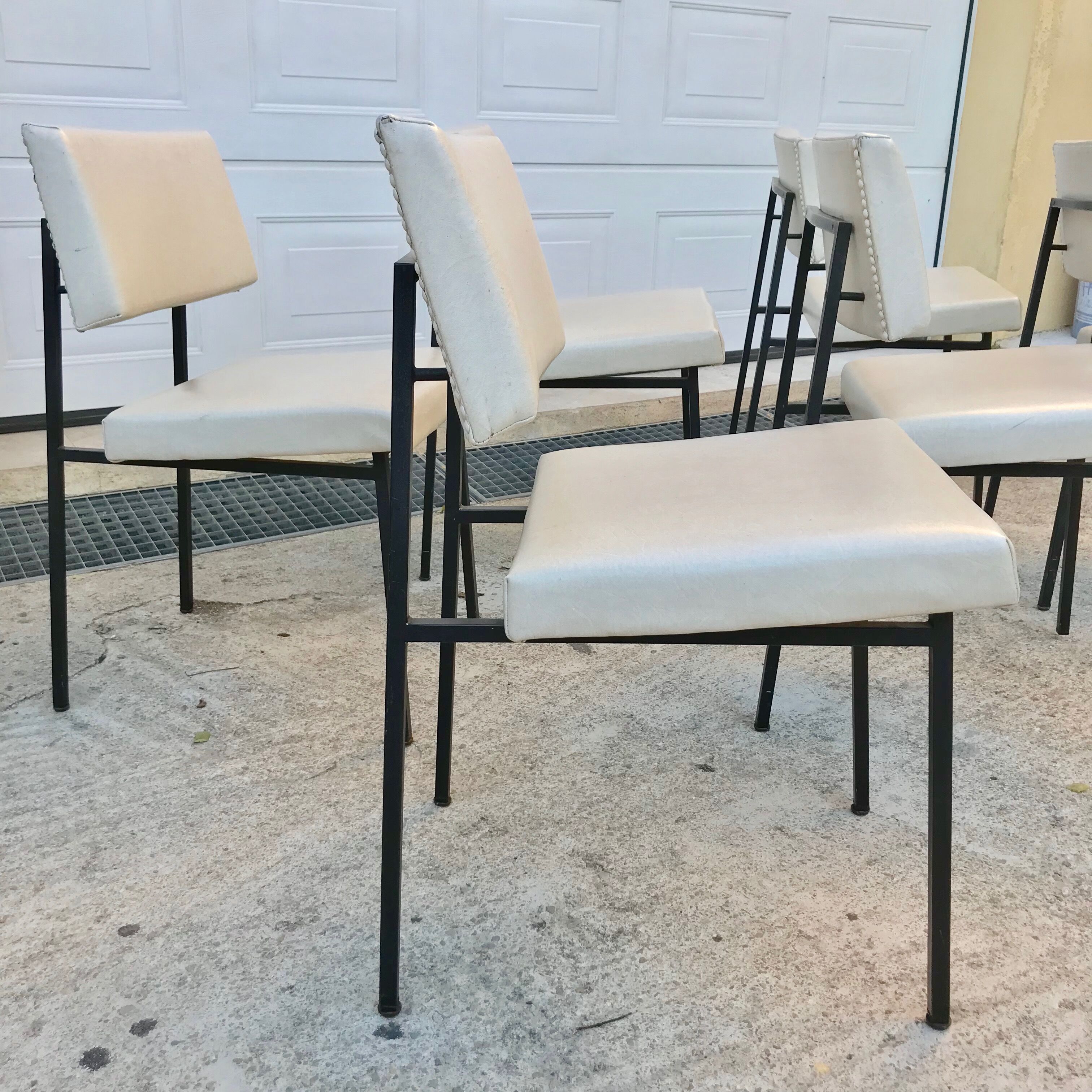 Suite de 6 chaises Gérard Guermonprez 1950
