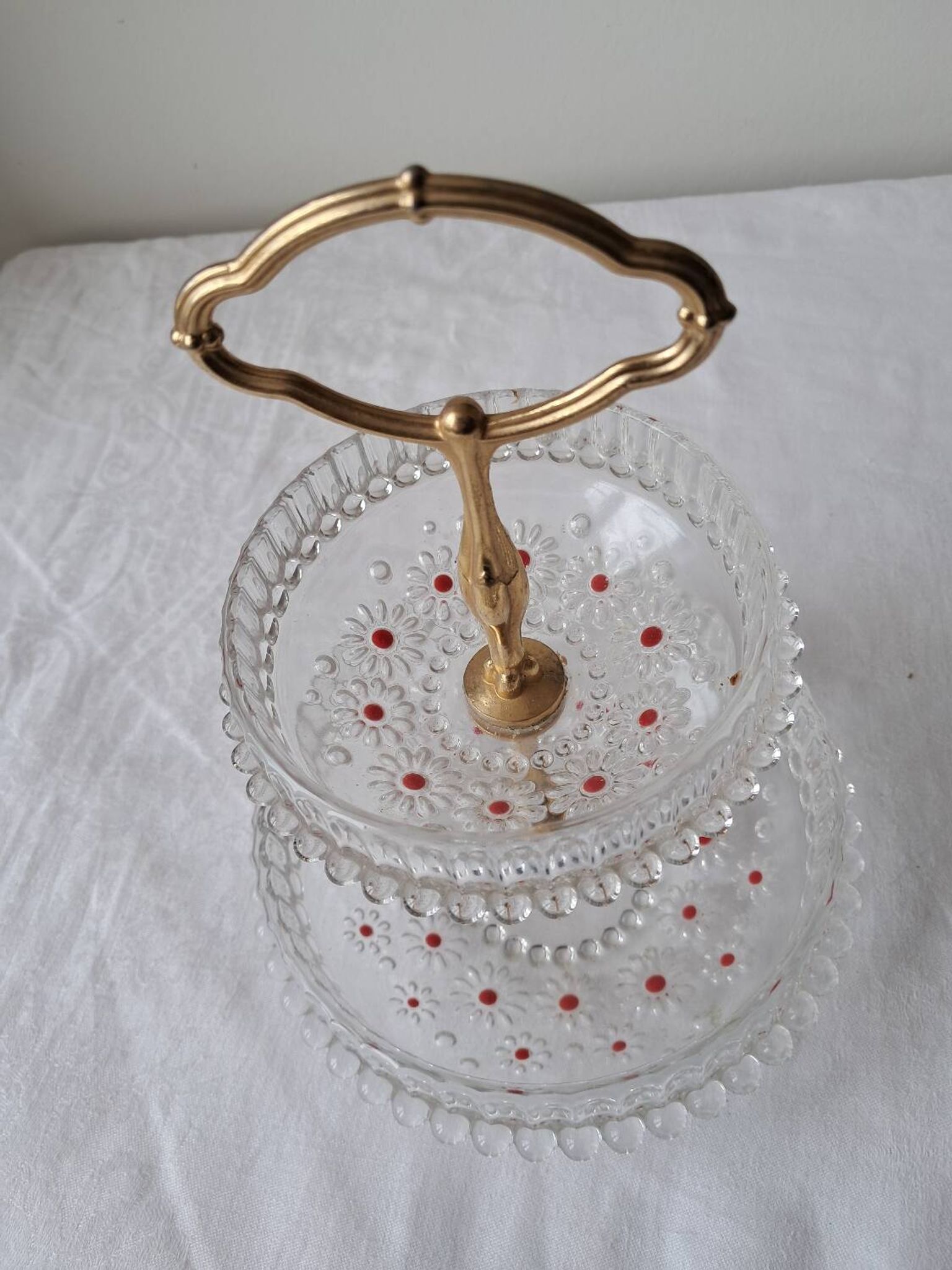 Plateau à étages En verre série Paloma, Attribué à Walther Glas.  1970