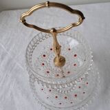 Paloma series glass tiered tray, Attributed to Walther Glas. 1970