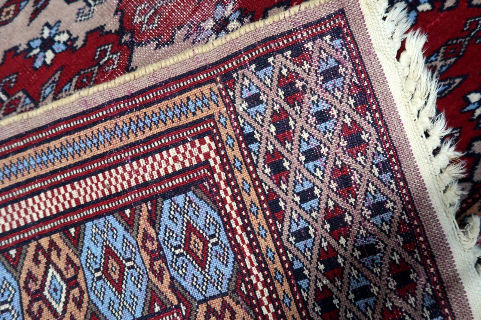 Antique Uzbek Bukhara handmade rug 94cm x 125cm (1920s)