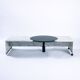 Table basse réglable en marbre noir et blanc italien, années 1980