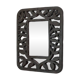 Unique vintage floral ceramic wall mirror by an artist