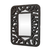 Unique vintage floral ceramic wall mirror by an artist