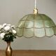 Suspension abat-jour vintage en nacre verte