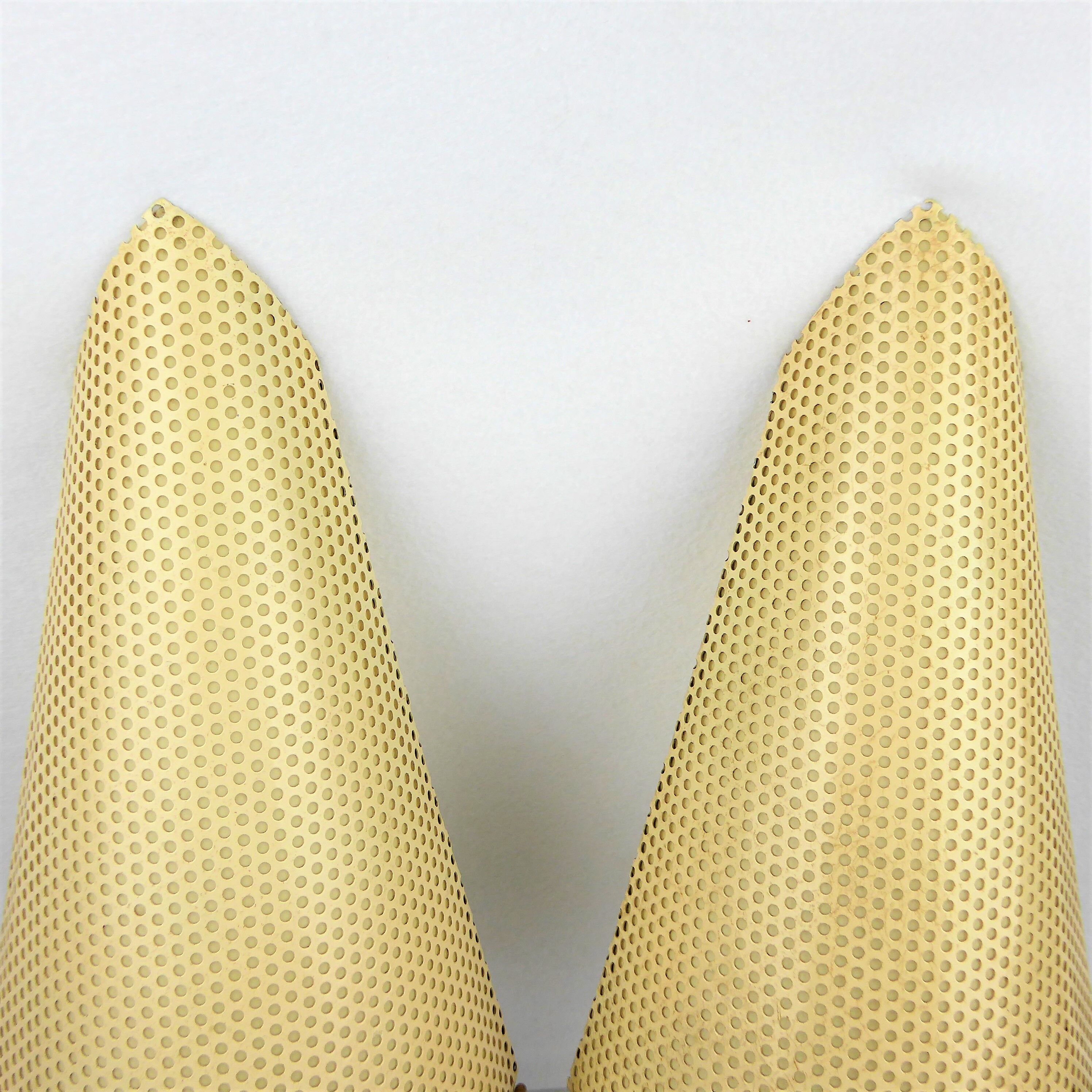 "Ring" sconces Lunel perforated metal, 1950