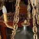 5-burner bronze and metal chandelier with double patina Empire style