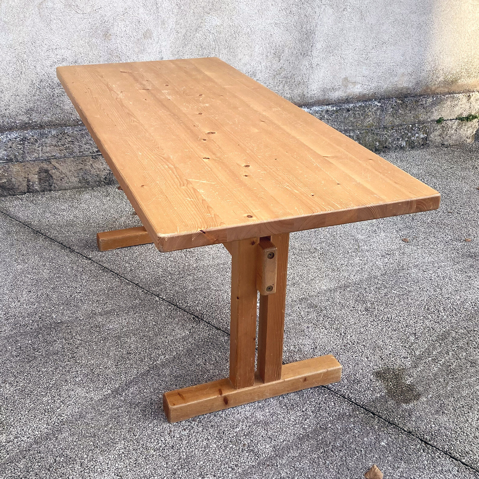 Pine table by Charlotte Perriand for Les Arc, 1960s